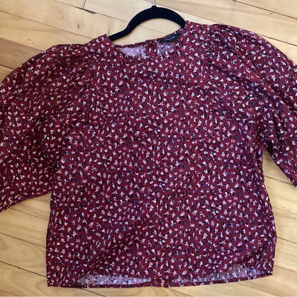Floral puff sleeve blouse